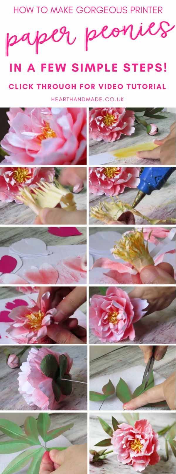 Make Gorgeous Paper Peonies With A Few Simple Supplies -   19 diy paper peonies
 ideas