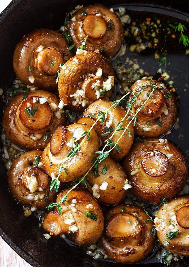 Roasted Mushrooms with Garlic Butter Sauce -   20 baked mushroom recipes
 ideas