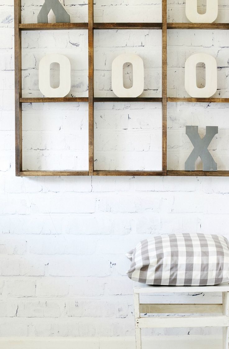 How to Make an Over-sized Tic Tac Toe Board -   20 game room decor
 ideas