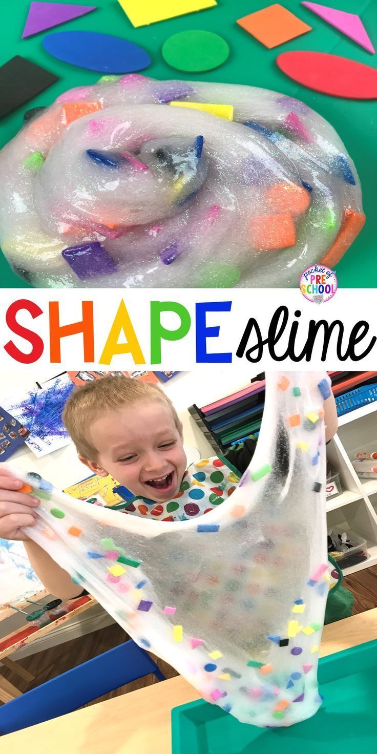 Shape Slime Sensory Play for Preschool and Kindergarten -   20 preschool crafts shapes
 ideas