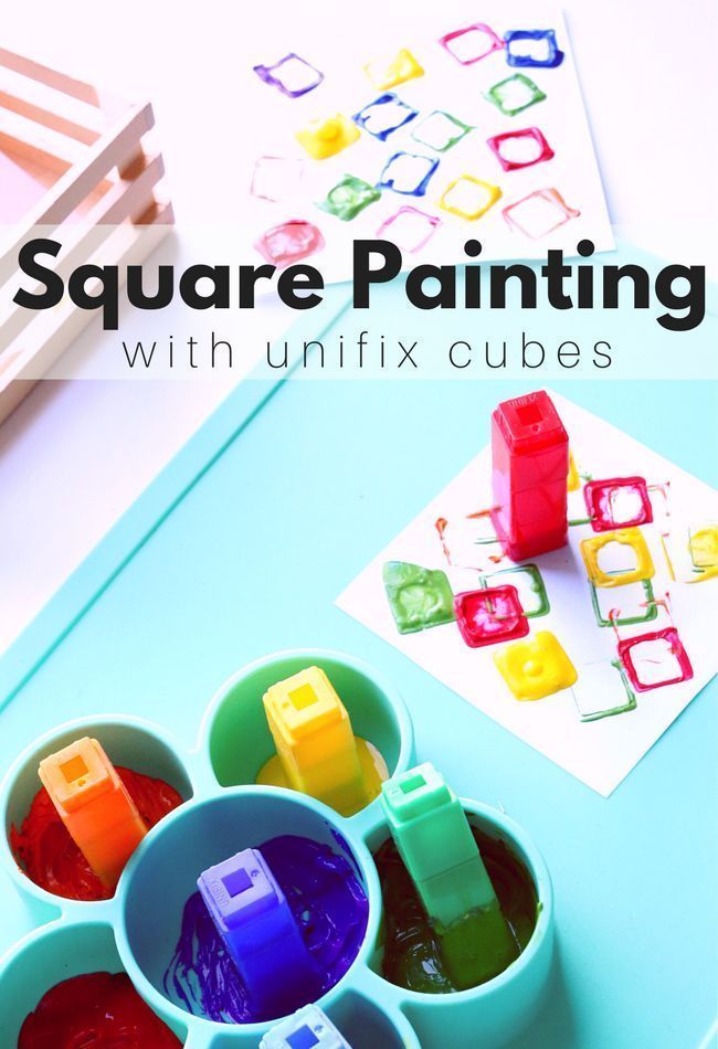 Square Painting Activity for Preschool -   20 preschool crafts shapes
 ideas