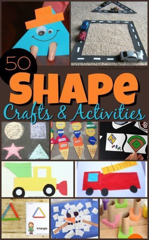 50 EPIC Shape Crafts and Activities -   20 preschool crafts shapes
 ideas