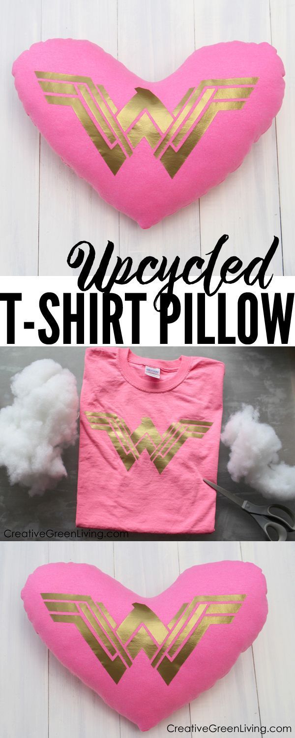 Turn an Upcycled T-Shirt into a Pillow -   20 recycled crafts for adults
 ideas