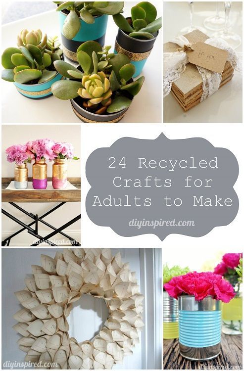 24 Cheap Recycled Crafts for Adults to Make -   20 recycled crafts for adults
 ideas