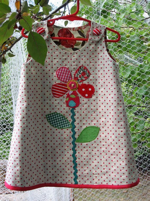 Sewing pattern for girl & toddler reversible dress Petal Reversible Dress, sizes 6+ months to 8 years, includes 3 appliques -   21 fitness dress girls
 ideas