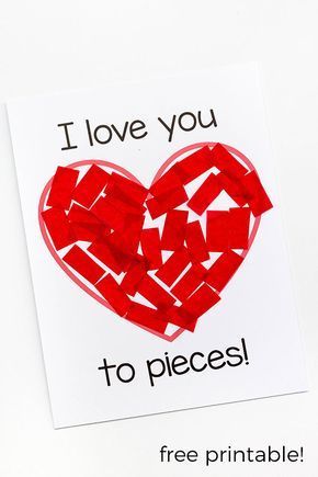 I Love You to Pieces Valentine's Day Craft Activity -   21 valentines crafts for kids
 ideas