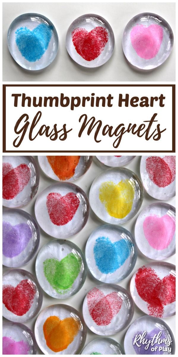 Thumbprint Heart Glass Magnets (VIDEO) -   21 valentines crafts for kids
 ideas