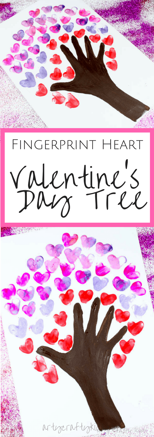 Fingerprint Heart Valentines Day Tree -   21 valentines crafts for kids
 ideas
