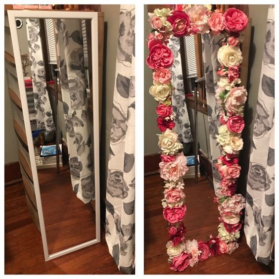 DIY Floral Mirror Tutorial -   22 diy decoracion sala
 ideas