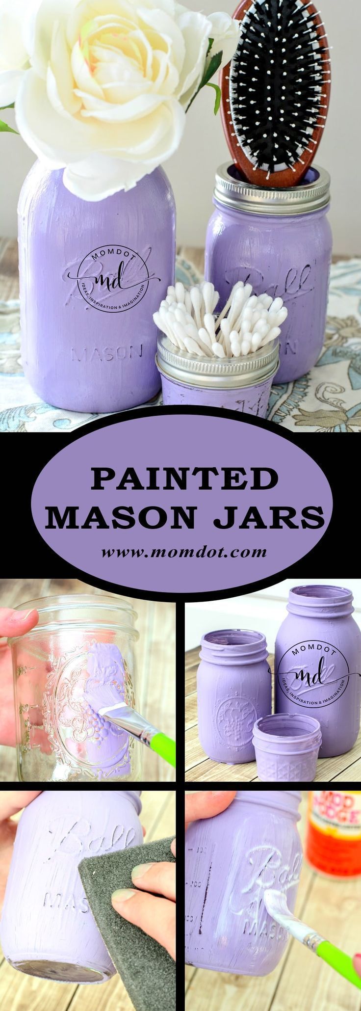 DIY Painted Mason Jars Tutorial - -   22 mason jar decorados
 ideas