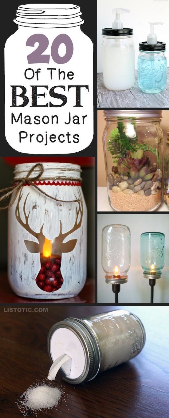 20+ Of The Best DIY Mason Jar Crafts (for home & more!) -   22 mason jar decorados
 ideas