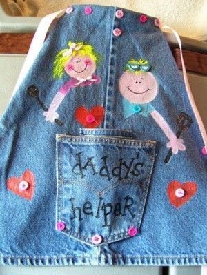 Making a Jeans Apron -   22 recycled crafts jeans
 ideas