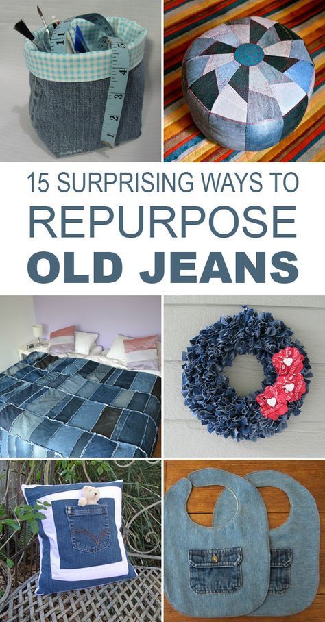 15 Genius Ways to Reuse Old Jeans -   22 recycled crafts jeans ideas