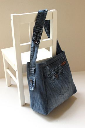 Recycled denim bag, Recycle design, READY TO GO, Hobo bag, Recycle Jeans, Denim Bag, Shoulder bag, n -   22 recycled crafts jeans ideas
