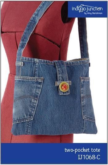 Two Pocket Recycled Denim Jeans Tote -   22 recycled crafts jeans ideas