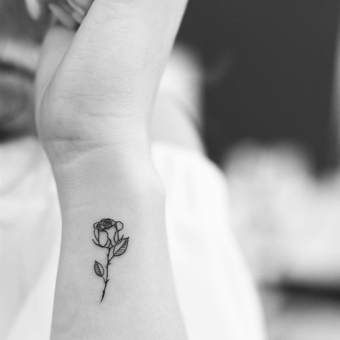 50+ Tiny Rose Tattoos to Feed Your Beauty and the Beast Obsession -   23 beauty and the beast rose tattoo
 ideas