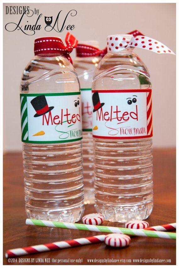 Melted Snowman Water Bottle Wrappers, Melting Snowman, Water Bottle Labels, Instant Digital Download -   23 christmas crafts presents
 ideas
