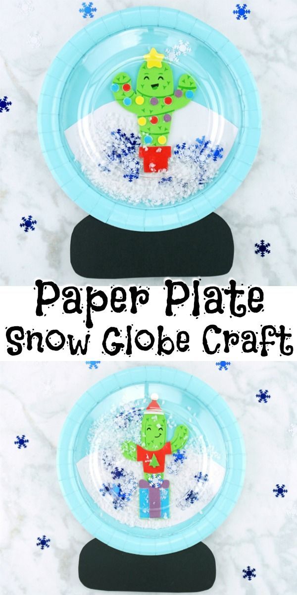 Paper Plate Snow Globe Craft -   23 winter crafts for kids to make
 ideas
