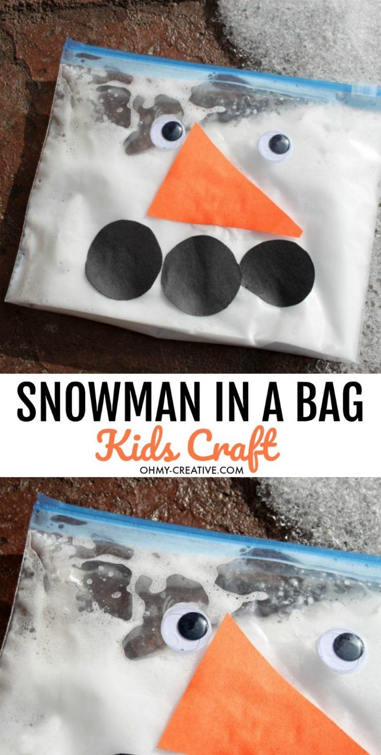 Snowman In A Bag Kids Craft -   23 winter crafts for kids to make
 ideas