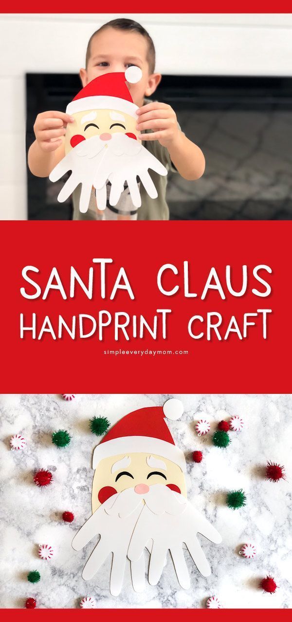 A Simple Santa Handprint Craft For Kids -   23 winter crafts for kids to make
 ideas