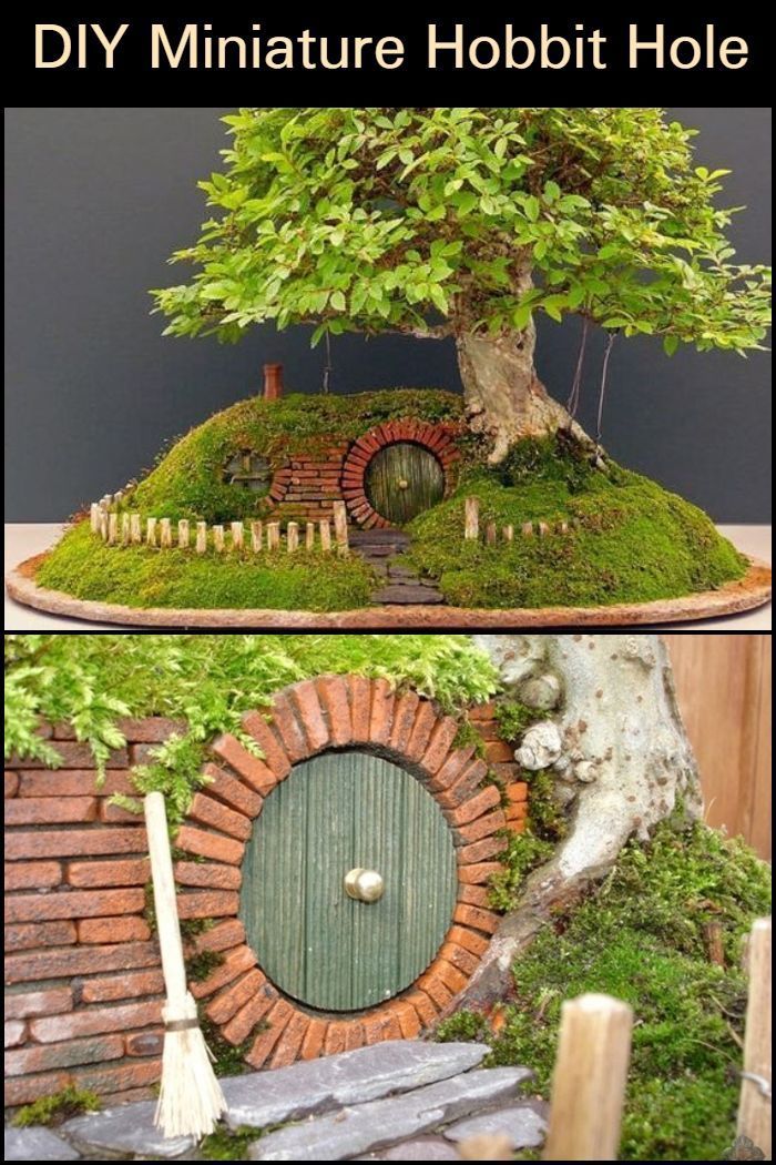 DIY Miniature Hobbit Hole -   24 fairy garden drawing ideas