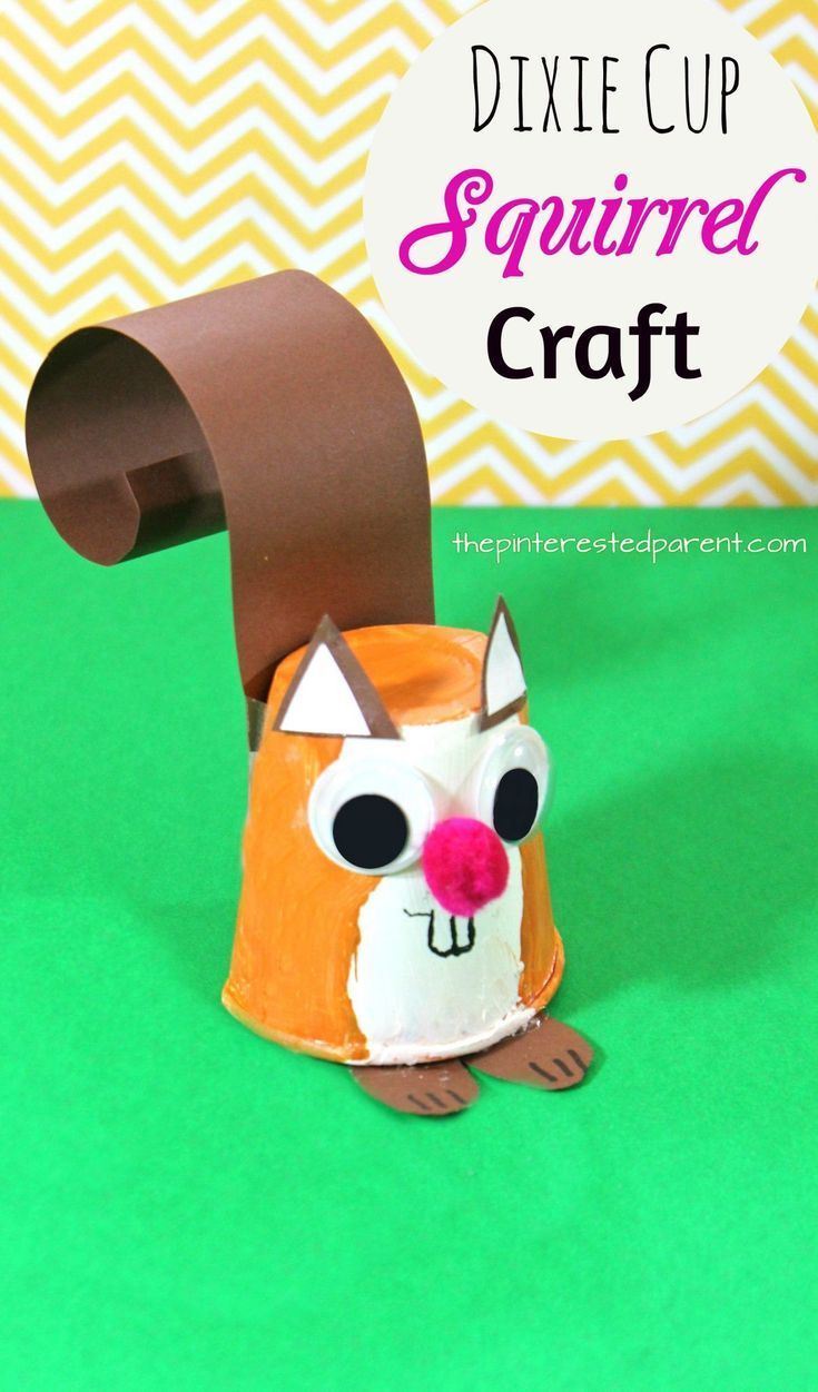 Dixie Cup Squirrel Craft -   24 small animal crafts
 ideas