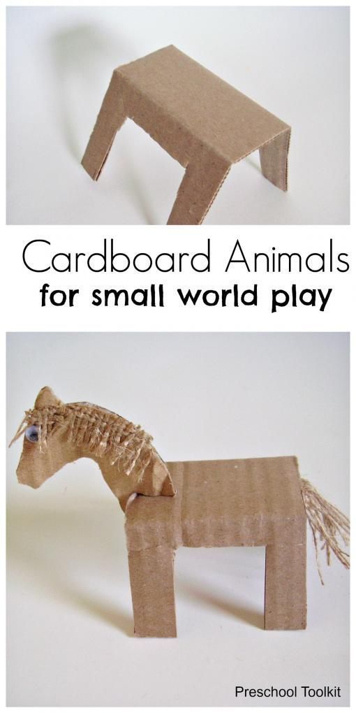 Cardboard Animals for Small World Play -   24 small animal crafts
 ideas