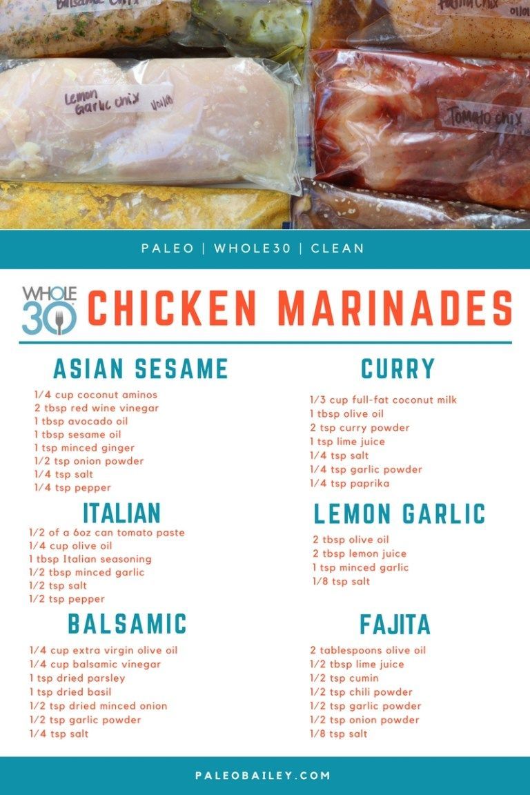 6 Whole30 Compliant DIY Freezer Chicken Marinades -   24 whole 30 rules
 ideas