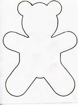 Teddy bear stencil. Also stencils for pieces to make him clothes and eyes -   25 crafts gifts teddy bears
 ideas