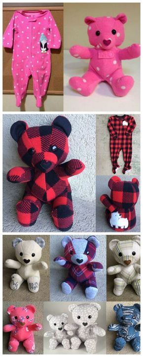 DIY Keepsake Memory Teddy Bear from Baby Clothes -   25 crafts gifts teddy bears
 ideas