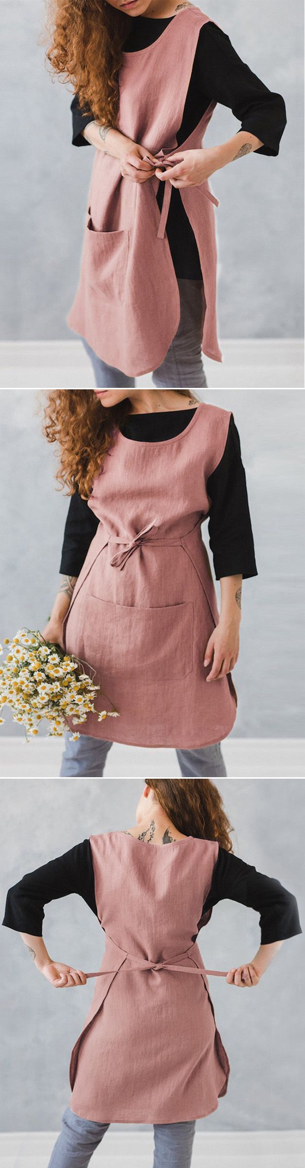 US$16.99 65% Women Sleeveless Pocket Cotton Solid Color Vintage Apron Dress Women's Clothing from Clothing and Apparel on banggood.com -   25 crafts gifts teddy bears
 ideas