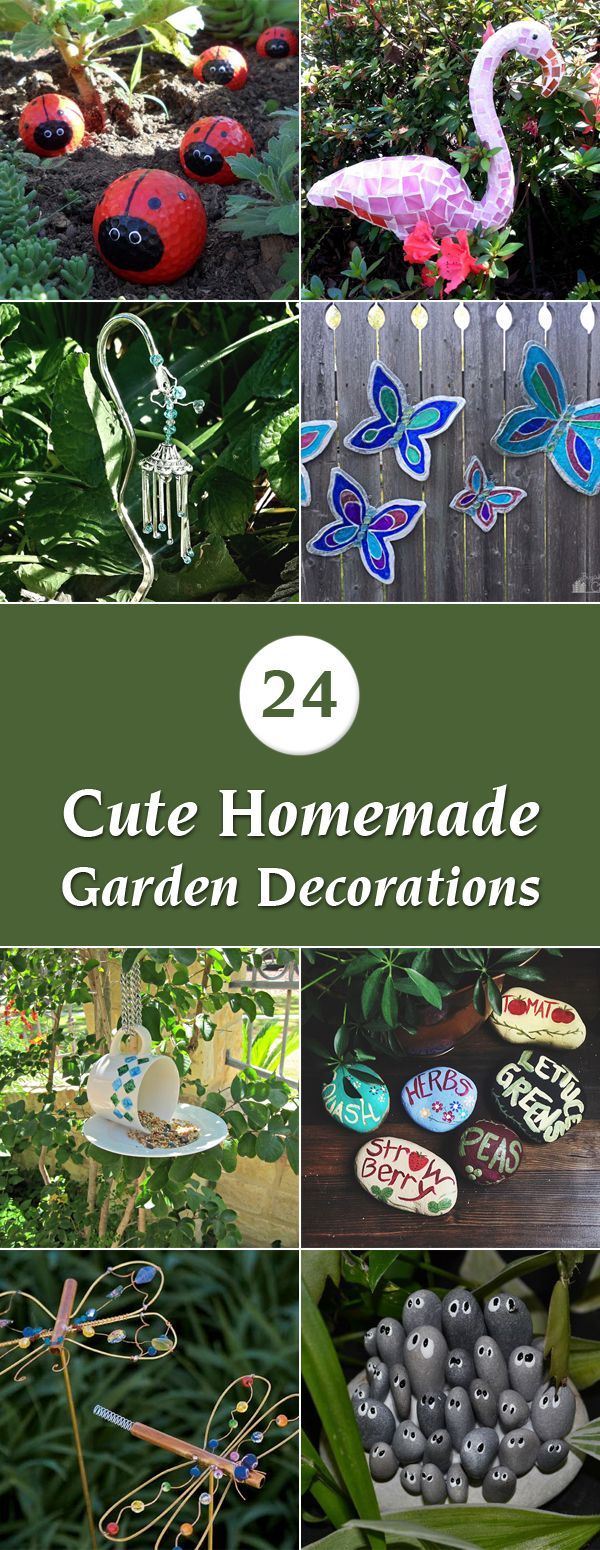 24 Cute Homemade Garden Decorations -   25 diy garden decoration
 ideas