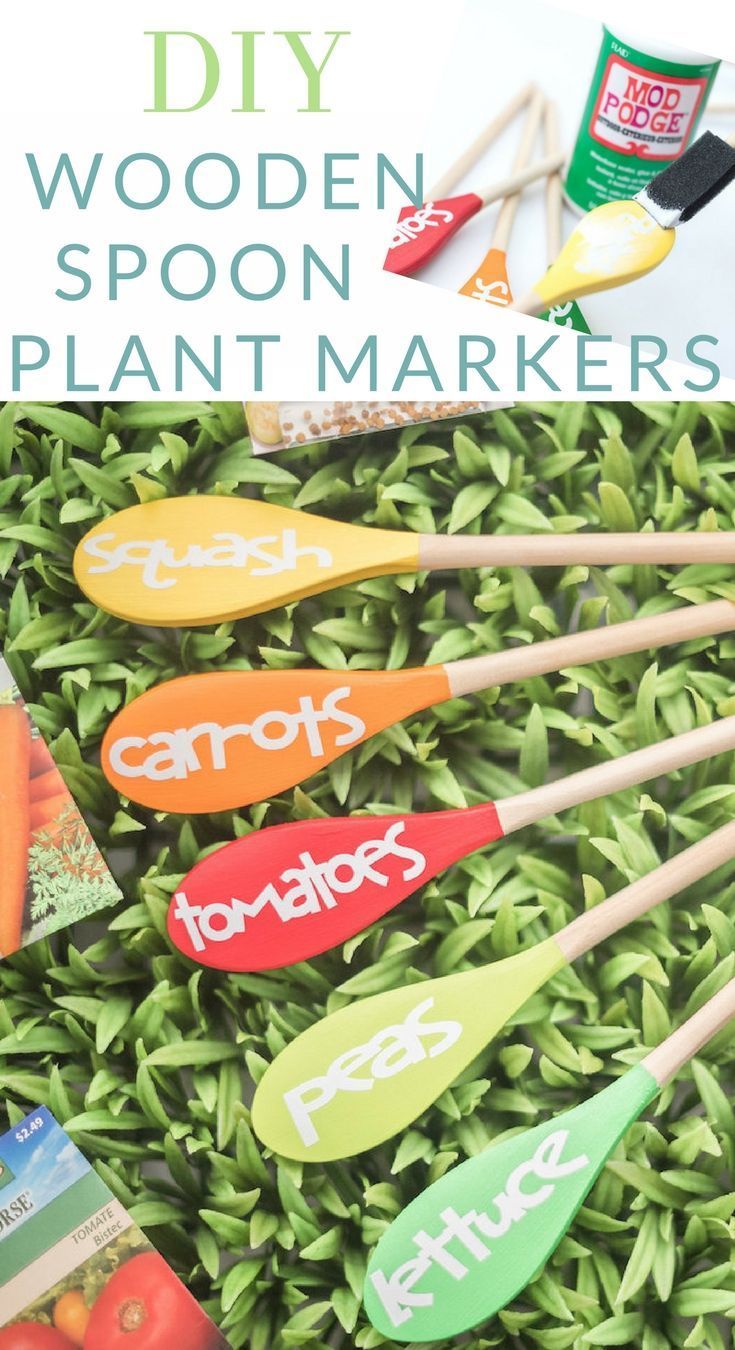 Wooden Spoon Plant Markers -   25 diy garden decoration
 ideas