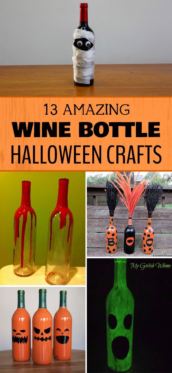 13 Amazing Wine Bottle Halloween Crafts -   25 halloween wine bottle
 ideas
