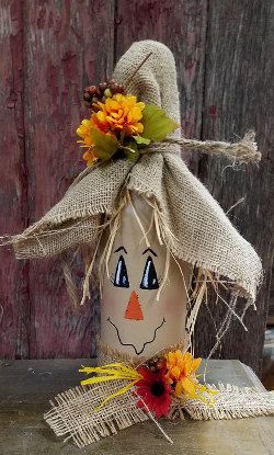 Wine Bottle Scarecrow -   25 halloween wine bottle
 ideas