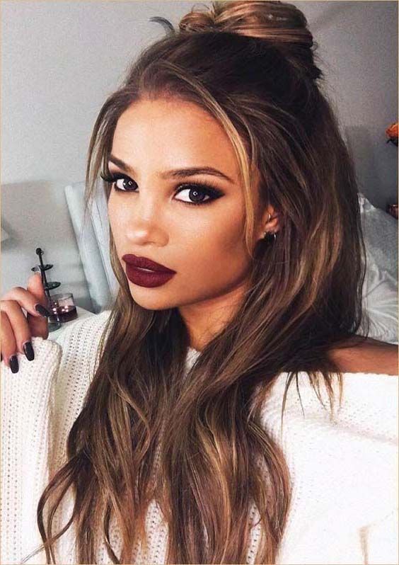 30 Best Long Straight Hairstyles with Top Bun in 2018 -   25 long style straight
 ideas