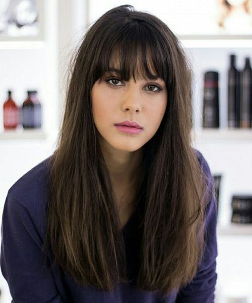 Easy Long Straight Hairstyles with Bangs for Girls and Women -   25 long style straight
 ideas