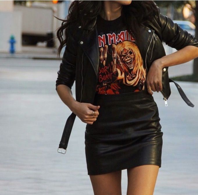 All leather, with a tee to make it casual cool -   25 rock style casual
 ideas