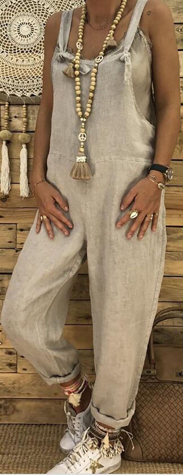 2019 Fashion Women Casual Solid Color Pocket Loose Overalls Autumn Street Style Jumpsuits -   25 rock style casual
 ideas