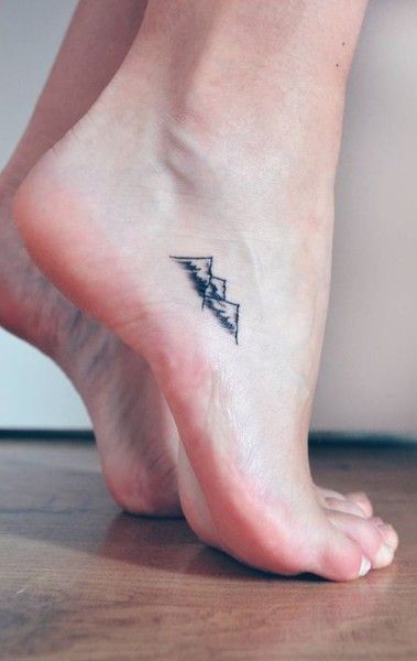 Tiny Mountains -   8 feminine foot tattoo
 ideas