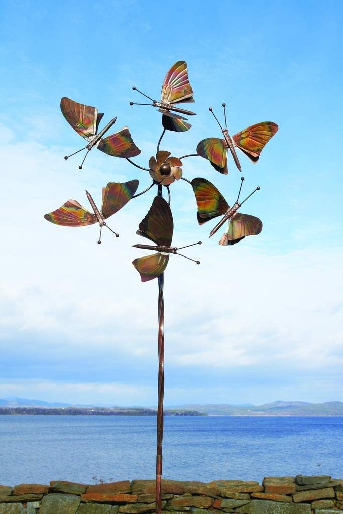 Butterflies Wind Spinner -   13 copper garden art
 ideas