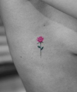 60 Tiny Tattoos To Inspire Your Next Ink (Part 2 -   14 pink rose tattoo
 ideas