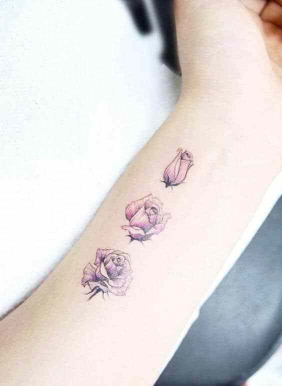 14 pink rose tattoo
 ideas