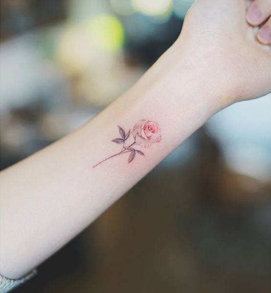Girls: These Tiny Tattoos Are Downright Mesmerizing -   14 pink rose tattoo
 ideas