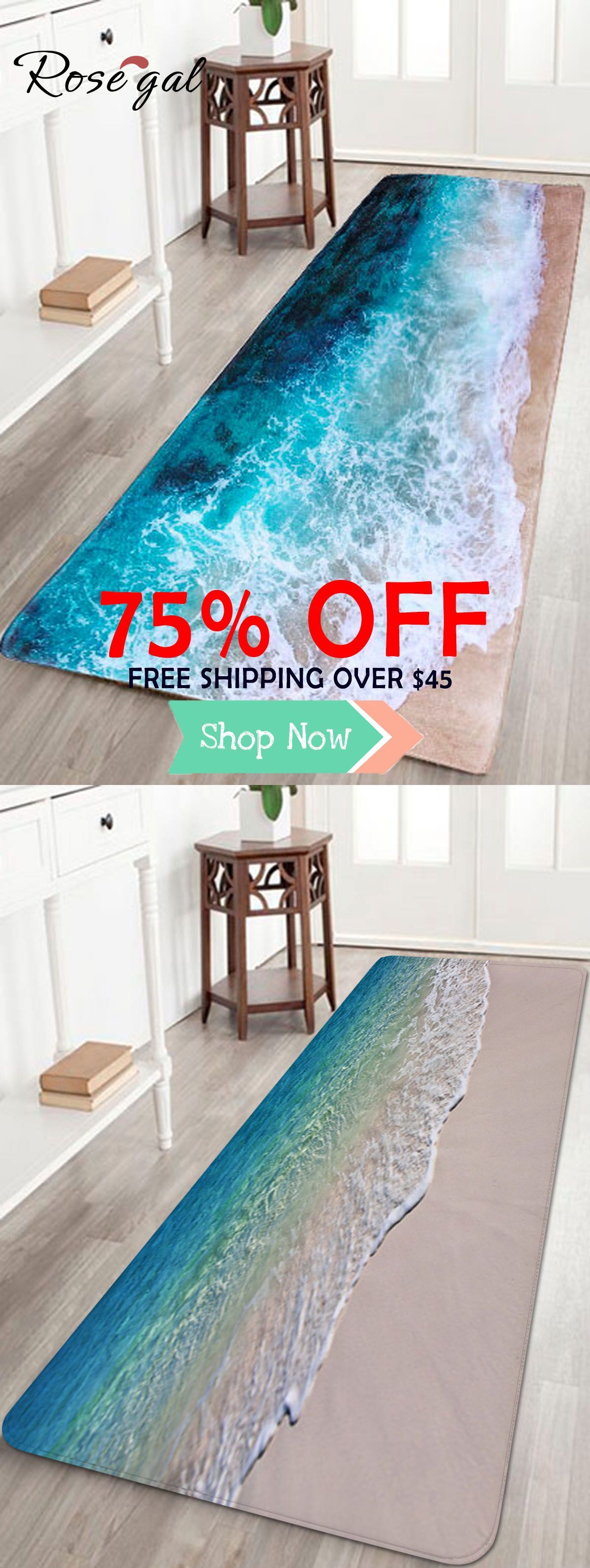Rosegal beach print area rugs -   15 dorm decor bedding
 ideas