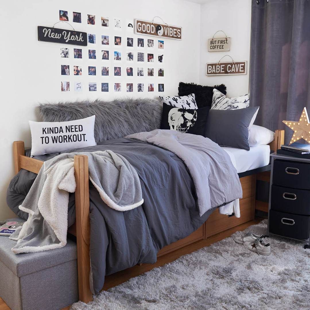Velvet Metallic Skull Pillow - Black -   15 dorm decor bedding
 ideas