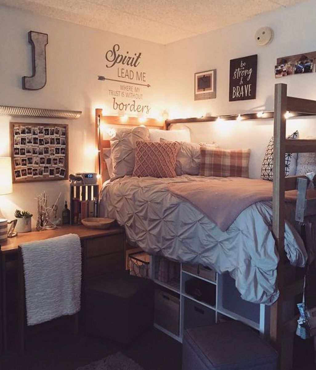 44 Efficient Dorm Room Organization Ideas -   15 dorm decor bedding
 ideas