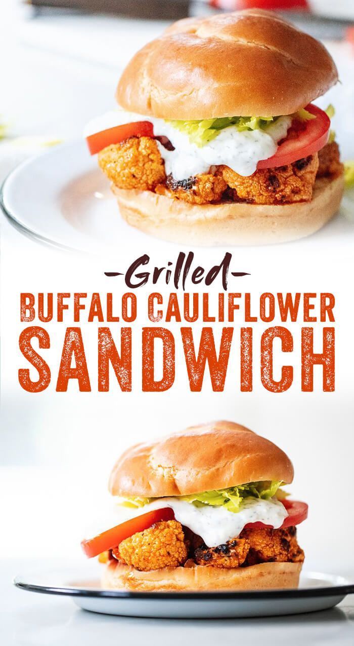Grilled Buffalo Cauliflower Sandwich -   15 healthy recipes vegetarian
 ideas