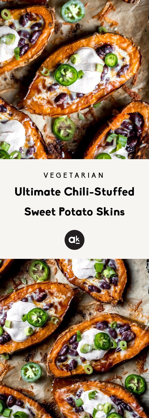 Ultimate Chili-Stuffed Sweet Potato Skins -   15 healthy recipes vegetarian
 ideas