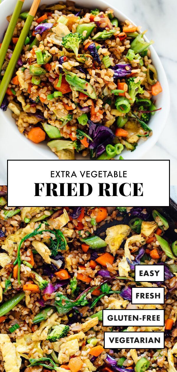Extra Vegetable Fried Rice -   15 healthy recipes vegetarian
 ideas
